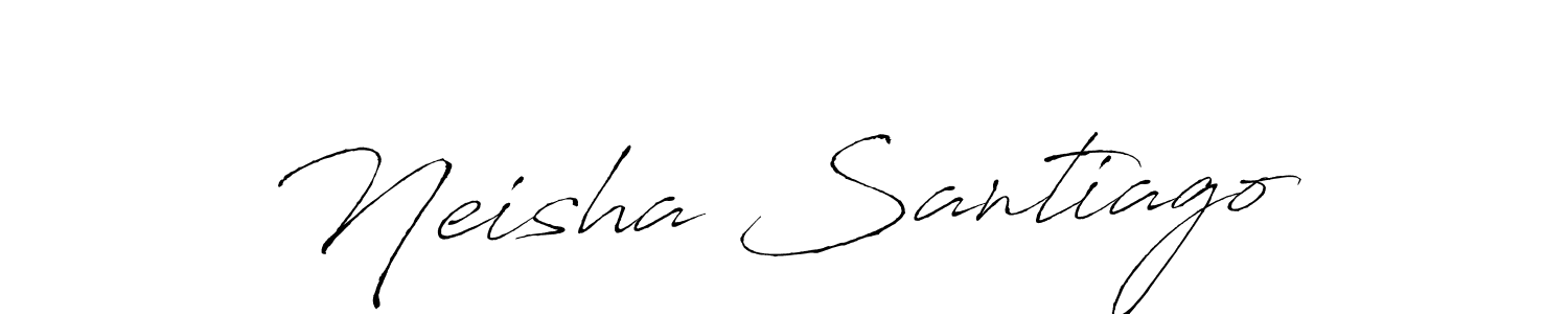 The best way (Antro_Vectra) to make a short signature is to pick only two or three words in your name. The name Neisha Santiago include a total of six letters. For converting this name. Neisha Santiago signature style 6 images and pictures png