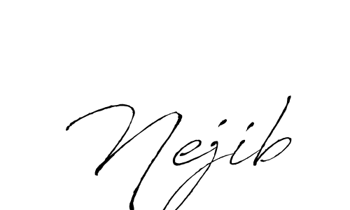 Antro_Vectra is a professional signature style that is perfect for those who want to add a touch of class to their signature. It is also a great choice for those who want to make their signature more unique. Get Nejib name to fancy signature for free. Nejib signature style 6 images and pictures png