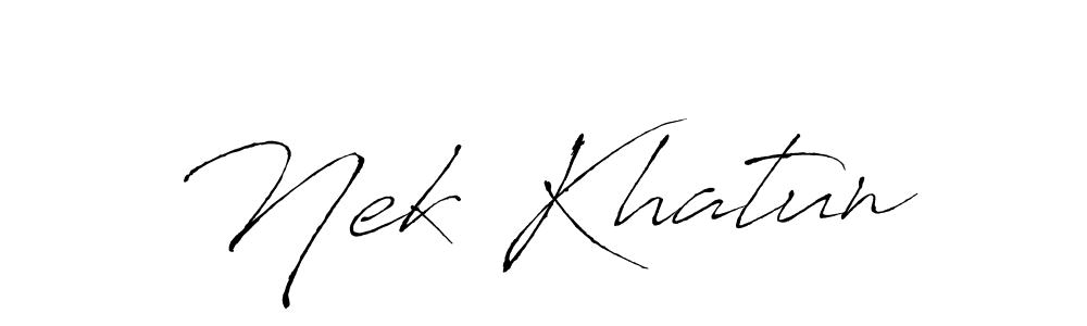 Design your own signature with our free online signature maker. With this signature software, you can create a handwritten (Antro_Vectra) signature for name Nek Khatun. Nek Khatun signature style 6 images and pictures png