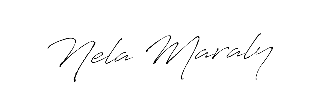 How to make Nela Maraly name signature. Use Antro_Vectra style for creating short signs online. This is the latest handwritten sign. Nela Maraly signature style 6 images and pictures png