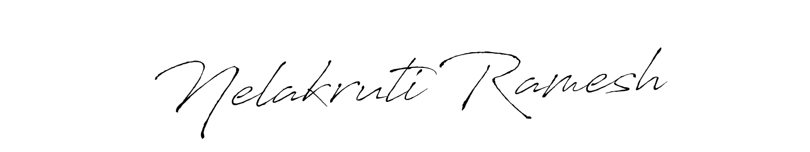 How to make Nelakruti Ramesh name signature. Use Antro_Vectra style for creating short signs online. This is the latest handwritten sign. Nelakruti Ramesh signature style 6 images and pictures png