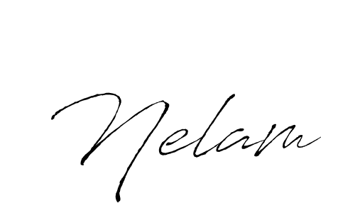 Design your own signature with our free online signature maker. With this signature software, you can create a handwritten (Antro_Vectra) signature for name Nelam. Nelam signature style 6 images and pictures png