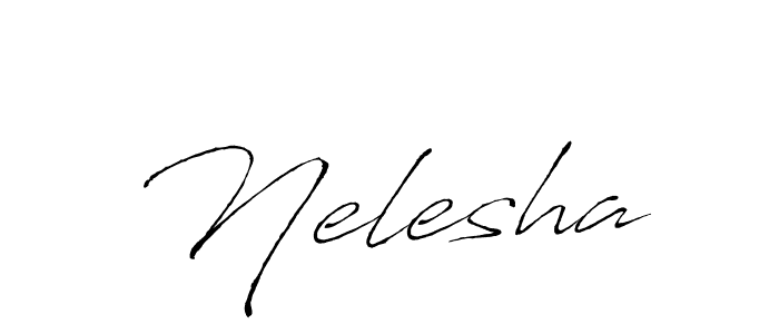 Make a beautiful signature design for name Nelesha. With this signature (Antro_Vectra) style, you can create a handwritten signature for free. Nelesha signature style 6 images and pictures png