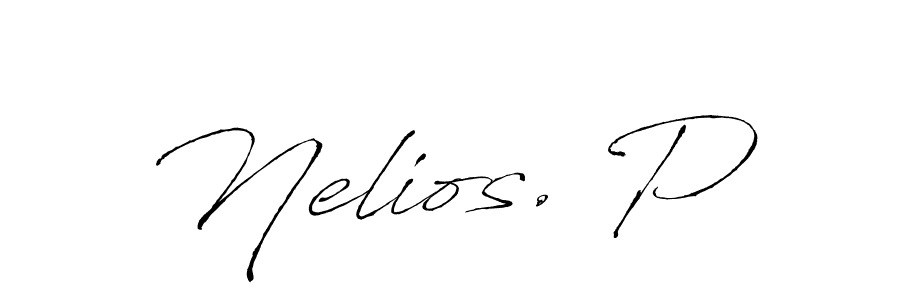 The best way (Antro_Vectra) to make a short signature is to pick only two or three words in your name. The name Nelios. P include a total of six letters. For converting this name. Nelios. P signature style 6 images and pictures png