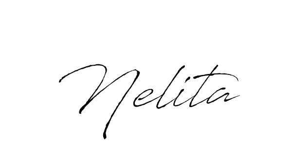 Nelita stylish signature style. Best Handwritten Sign (Antro_Vectra) for my name. Handwritten Signature Collection Ideas for my name Nelita. Nelita signature style 6 images and pictures png