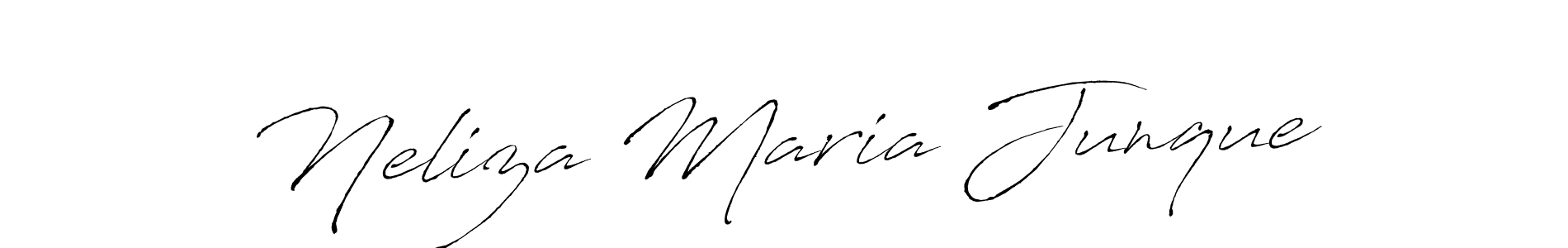 Make a beautiful signature design for name Neliza Maria Junque. With this signature (Antro_Vectra) style, you can create a handwritten signature for free. Neliza Maria Junque signature style 6 images and pictures png