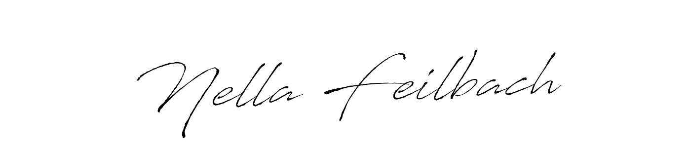 Best and Professional Signature Style for Nella Feilbach. Antro_Vectra Best Signature Style Collection. Nella Feilbach signature style 6 images and pictures png