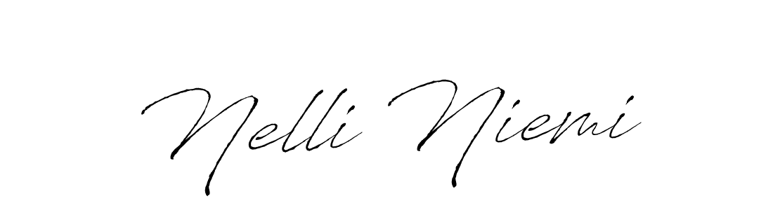 Antro_Vectra is a professional signature style that is perfect for those who want to add a touch of class to their signature. It is also a great choice for those who want to make their signature more unique. Get Nelli Niemi name to fancy signature for free. Nelli Niemi signature style 6 images and pictures png