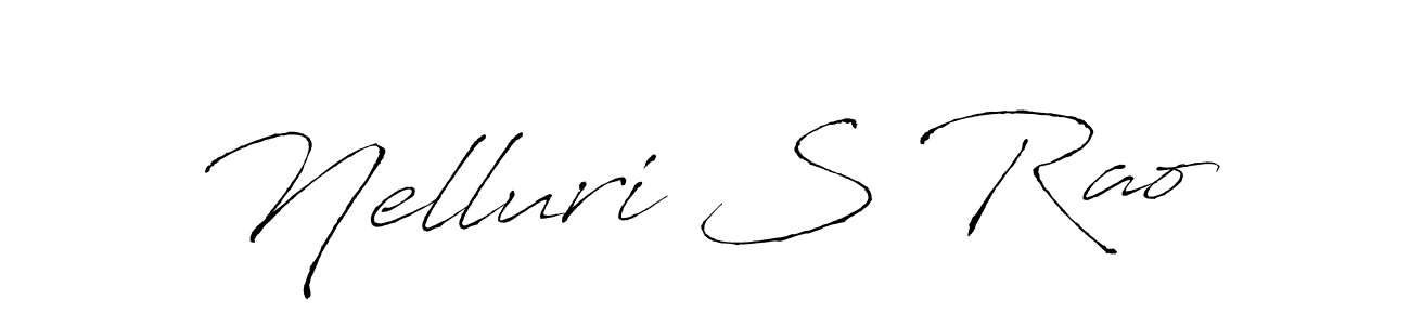 How to make Nelluri S Rao name signature. Use Antro_Vectra style for creating short signs online. This is the latest handwritten sign. Nelluri S Rao signature style 6 images and pictures png