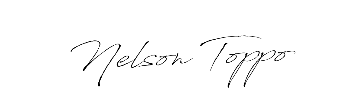 How to make Nelson Toppo name signature. Use Antro_Vectra style for creating short signs online. This is the latest handwritten sign. Nelson Toppo signature style 6 images and pictures png