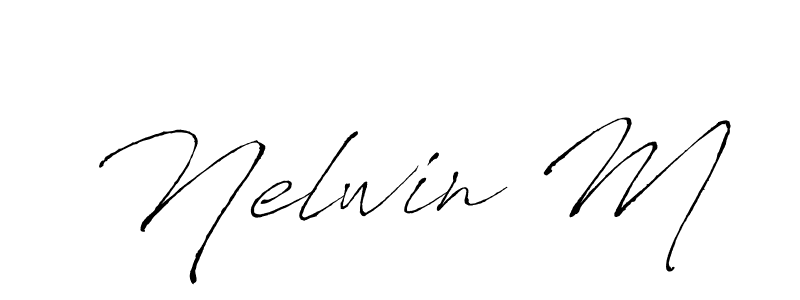 Make a beautiful signature design for name Nelwin M. With this signature (Antro_Vectra) style, you can create a handwritten signature for free. Nelwin M signature style 6 images and pictures png
