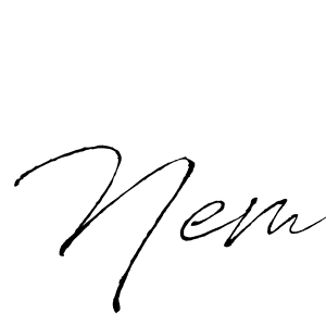 if you are searching for the best signature style for your name Nem. so please give up your signature search. here we have designed multiple signature styles  using Antro_Vectra. Nem signature style 6 images and pictures png