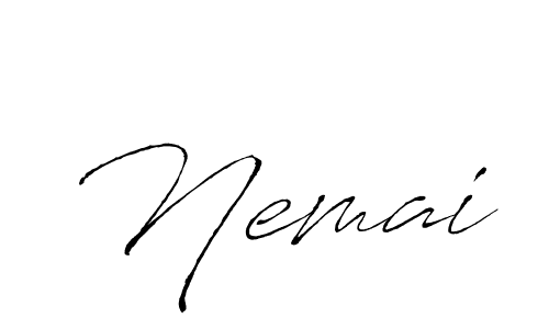 Use a signature maker to create a handwritten signature online. With this signature software, you can design (Antro_Vectra) your own signature for name Nemai. Nemai signature style 6 images and pictures png