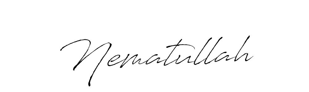 Use a signature maker to create a handwritten signature online. With this signature software, you can design (Antro_Vectra) your own signature for name Nematullah. Nematullah signature style 6 images and pictures png