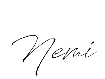 How to make Nemi name signature. Use Antro_Vectra style for creating short signs online. This is the latest handwritten sign. Nemi signature style 6 images and pictures png