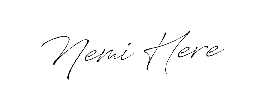 Design your own signature with our free online signature maker. With this signature software, you can create a handwritten (Antro_Vectra) signature for name Nemi Here. Nemi Here signature style 6 images and pictures png
