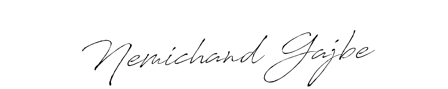 How to make Nemichand Gajbe name signature. Use Antro_Vectra style for creating short signs online. This is the latest handwritten sign. Nemichand Gajbe signature style 6 images and pictures png