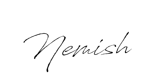 Make a beautiful signature design for name Nemish. With this signature (Antro_Vectra) style, you can create a handwritten signature for free. Nemish signature style 6 images and pictures png