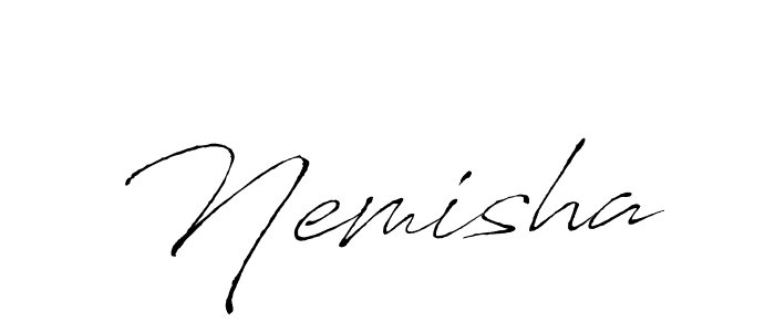 Make a beautiful signature design for name Nemisha. With this signature (Antro_Vectra) style, you can create a handwritten signature for free. Nemisha signature style 6 images and pictures png
