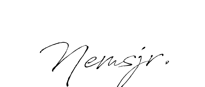 It looks lik you need a new signature style for name Nemsjr.. Design unique handwritten (Antro_Vectra) signature with our free signature maker in just a few clicks. Nemsjr. signature style 6 images and pictures png
