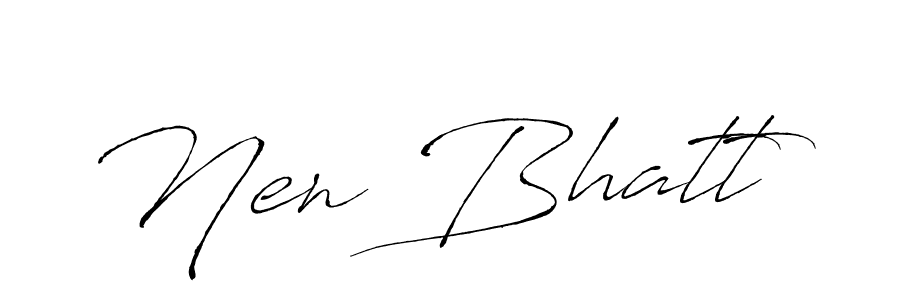 How to make Nen Bhatt name signature. Use Antro_Vectra style for creating short signs online. This is the latest handwritten sign. Nen Bhatt signature style 6 images and pictures png