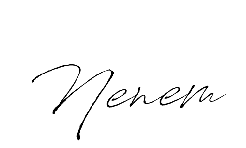 You should practise on your own different ways (Antro_Vectra) to write your name (Nenem) in signature. don't let someone else do it for you. Nenem signature style 6 images and pictures png