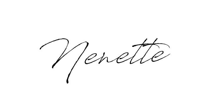 if you are searching for the best signature style for your name Nenette. so please give up your signature search. here we have designed multiple signature styles  using Antro_Vectra. Nenette signature style 6 images and pictures png