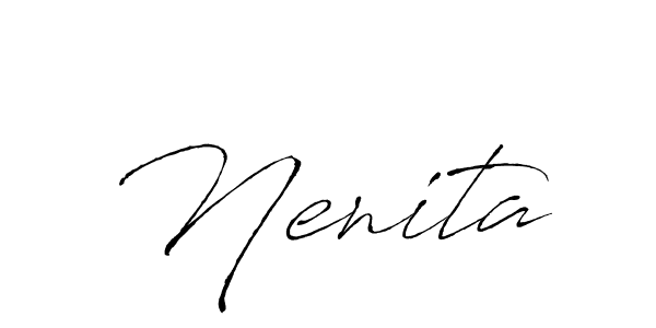 Use a signature maker to create a handwritten signature online. With this signature software, you can design (Antro_Vectra) your own signature for name Nenita. Nenita signature style 6 images and pictures png