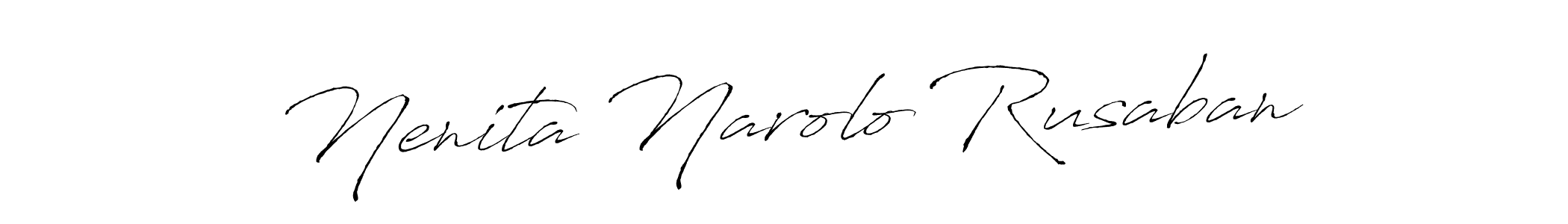 Make a short Nenita Narolo Rusaban signature style. Manage your documents anywhere anytime using Antro_Vectra. Create and add eSignatures, submit forms, share and send files easily. Nenita Narolo Rusaban signature style 6 images and pictures png