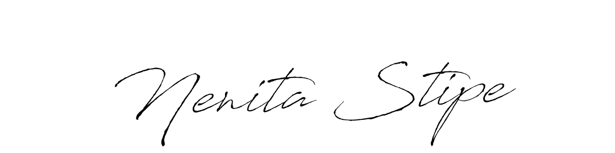 How to make Nenita Stipe name signature. Use Antro_Vectra style for creating short signs online. This is the latest handwritten sign. Nenita Stipe signature style 6 images and pictures png