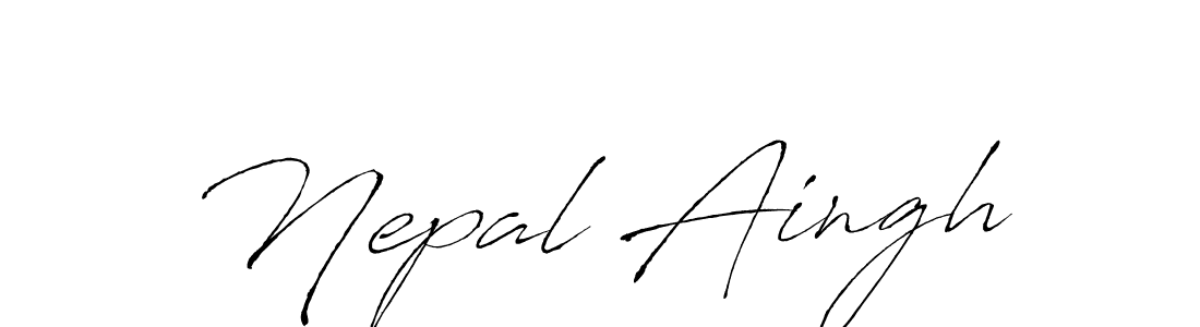 Design your own signature with our free online signature maker. With this signature software, you can create a handwritten (Antro_Vectra) signature for name Nepal Aingh. Nepal Aingh signature style 6 images and pictures png