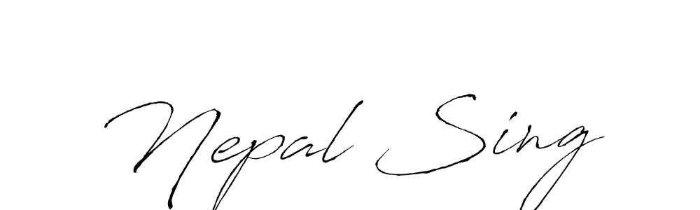 The best way (Antro_Vectra) to make a short signature is to pick only two or three words in your name. The name Nepal Sing include a total of six letters. For converting this name. Nepal Sing signature style 6 images and pictures png