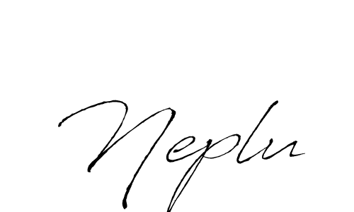 Make a beautiful signature design for name Neplu. With this signature (Antro_Vectra) style, you can create a handwritten signature for free. Neplu signature style 6 images and pictures png