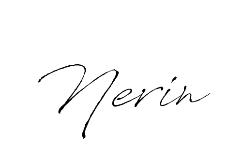 Design your own signature with our free online signature maker. With this signature software, you can create a handwritten (Antro_Vectra) signature for name Nerin. Nerin signature style 6 images and pictures png
