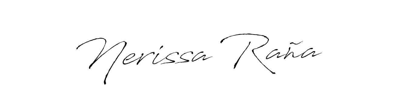 How to make Nerissa Raña name signature. Use Antro_Vectra style for creating short signs online. This is the latest handwritten sign. Nerissa Raña signature style 6 images and pictures png