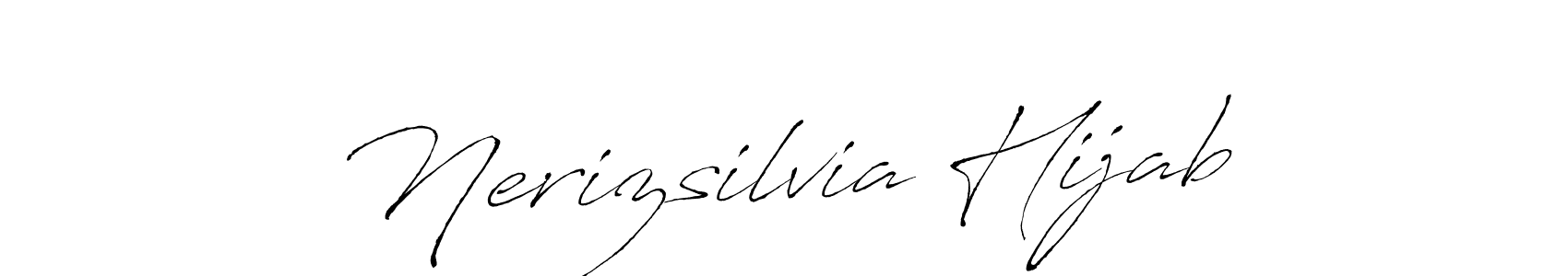 if you are searching for the best signature style for your name Nerizsilvia Hijab. so please give up your signature search. here we have designed multiple signature styles  using Antro_Vectra. Nerizsilvia Hijab signature style 6 images and pictures png