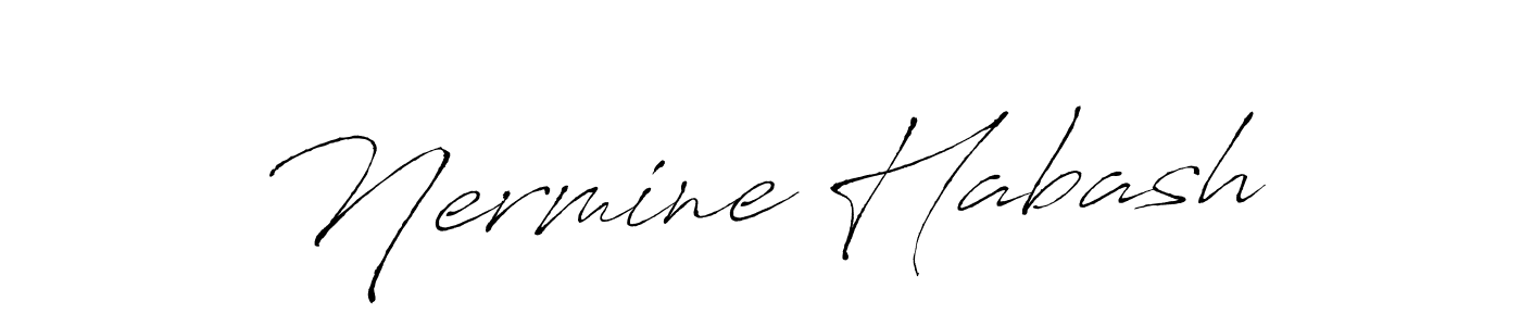 It looks lik you need a new signature style for name Nermine Habash. Design unique handwritten (Antro_Vectra) signature with our free signature maker in just a few clicks. Nermine Habash signature style 6 images and pictures png