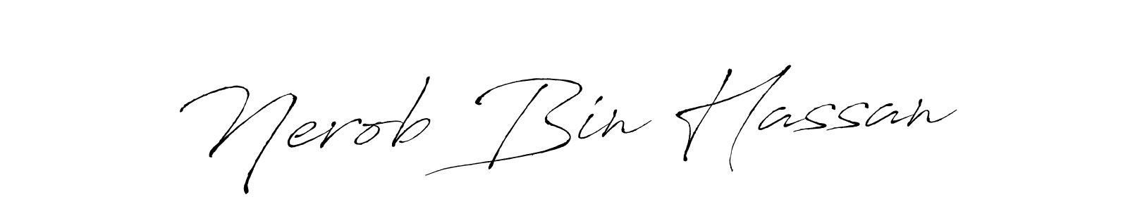 It looks lik you need a new signature style for name Nerob Bin Hassan. Design unique handwritten (Antro_Vectra) signature with our free signature maker in just a few clicks. Nerob Bin Hassan signature style 6 images and pictures png