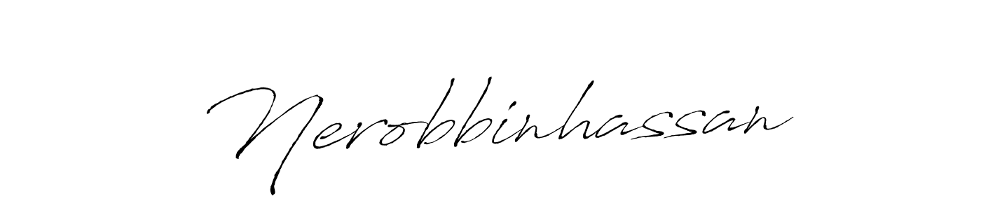 Use a signature maker to create a handwritten signature online. With this signature software, you can design (Antro_Vectra) your own signature for name Nerobbinhassan. Nerobbinhassan signature style 6 images and pictures png