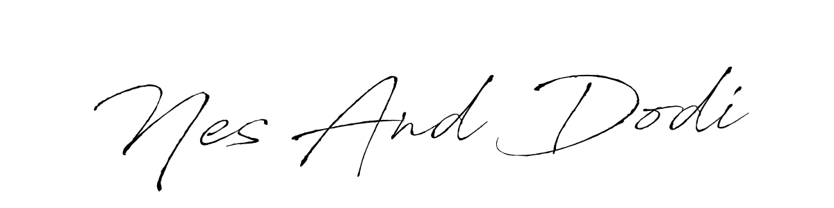 Also You can easily find your signature by using the search form. We will create Nes And Dodi name handwritten signature images for you free of cost using Antro_Vectra sign style. Nes And Dodi signature style 6 images and pictures png