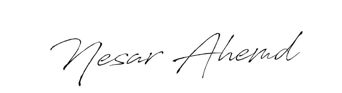 How to make Nesar Ahemd signature? Antro_Vectra is a professional autograph style. Create handwritten signature for Nesar Ahemd name. Nesar Ahemd signature style 6 images and pictures png