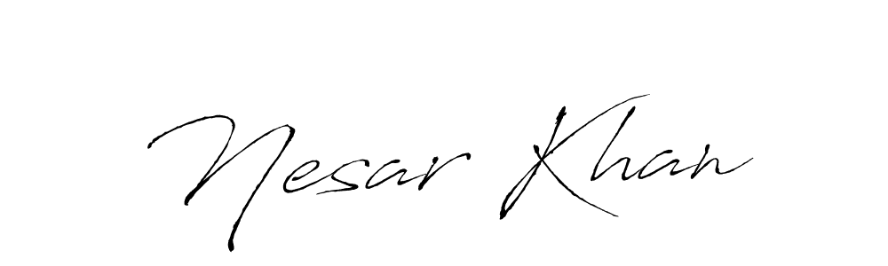 if you are searching for the best signature style for your name Nesar Khan. so please give up your signature search. here we have designed multiple signature styles  using Antro_Vectra. Nesar Khan signature style 6 images and pictures png