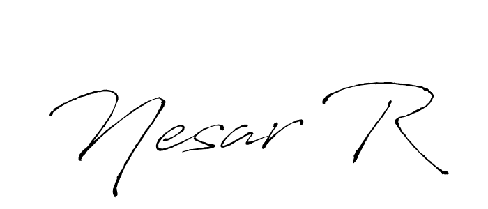 Design your own signature with our free online signature maker. With this signature software, you can create a handwritten (Antro_Vectra) signature for name Nesar R. Nesar R signature style 6 images and pictures png