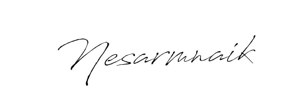 The best way (Antro_Vectra) to make a short signature is to pick only two or three words in your name. The name Nesarmnaik include a total of six letters. For converting this name. Nesarmnaik signature style 6 images and pictures png