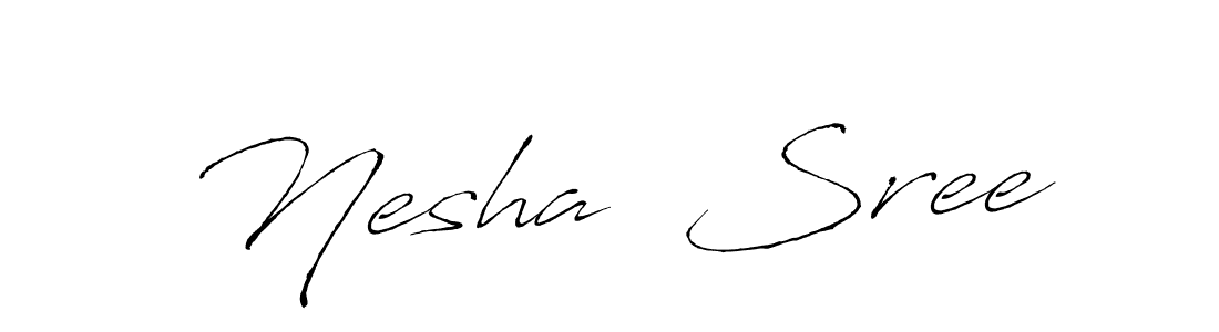 Similarly Antro_Vectra is the best handwritten signature design. Signature creator online .You can use it as an online autograph creator for name Nesha  Sree. Nesha  Sree signature style 6 images and pictures png