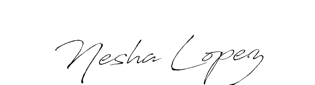 Design your own signature with our free online signature maker. With this signature software, you can create a handwritten (Antro_Vectra) signature for name Nesha Lopez. Nesha Lopez signature style 6 images and pictures png