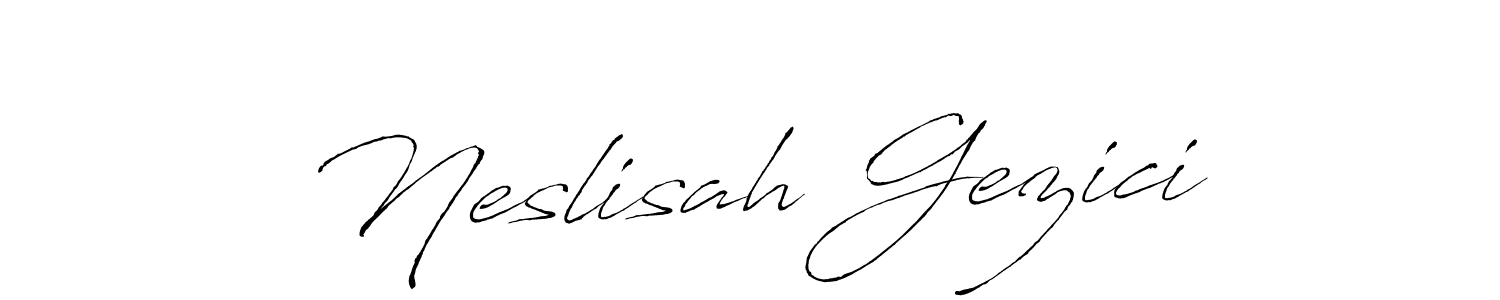 Antro_Vectra is a professional signature style that is perfect for those who want to add a touch of class to their signature. It is also a great choice for those who want to make their signature more unique. Get Neslisah Gezici name to fancy signature for free. Neslisah Gezici signature style 6 images and pictures png