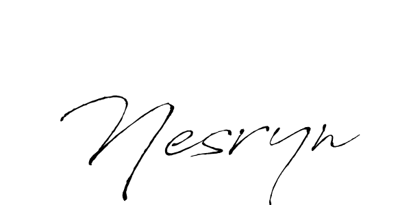 Also You can easily find your signature by using the search form. We will create Nesryn name handwritten signature images for you free of cost using Antro_Vectra sign style. Nesryn signature style 6 images and pictures png