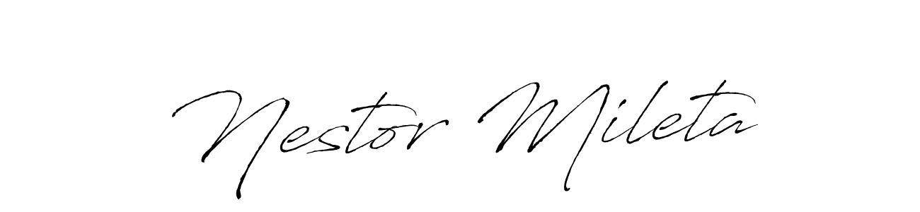 Make a beautiful signature design for name Nestor Mileta. With this signature (Antro_Vectra) style, you can create a handwritten signature for free. Nestor Mileta signature style 6 images and pictures png