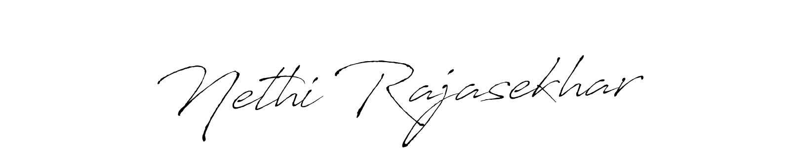 Make a beautiful signature design for name Nethi Rajasekhar. With this signature (Antro_Vectra) style, you can create a handwritten signature for free. Nethi Rajasekhar signature style 6 images and pictures png